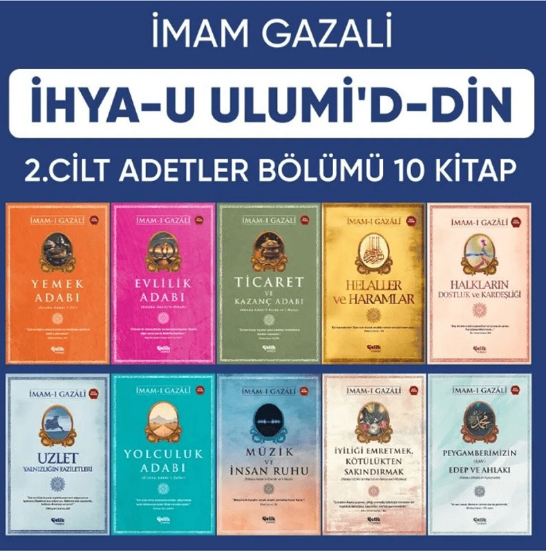 İhya-u Ulumiddin 2. Cilt / Adetler Bölümü Serisi Seti (10 Kitap Takım) İmam Gazali