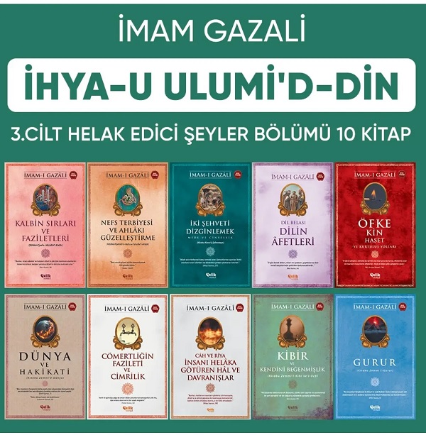 İhya-u Ulumiddin 3. Cilt Helak Edici Şeyler Serisi Seti (10 Kitap Takım) İmam Gazali